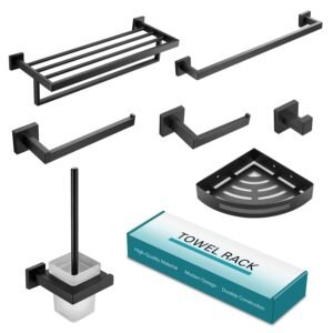 Stainless Steel Towel Rack Bathroom Wall Mounted Towel Holder Rack